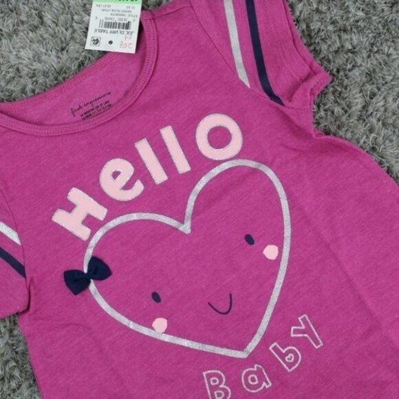 First Impressions Girl Hello-Print T-Shirt 18M - Picture 3 of 7